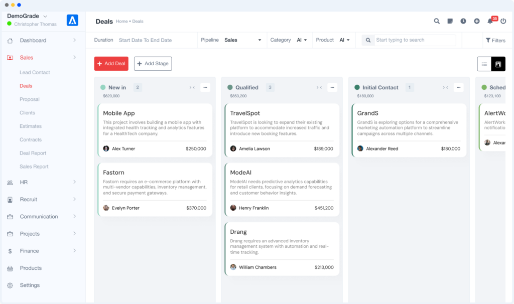 ERP also works as company task manager